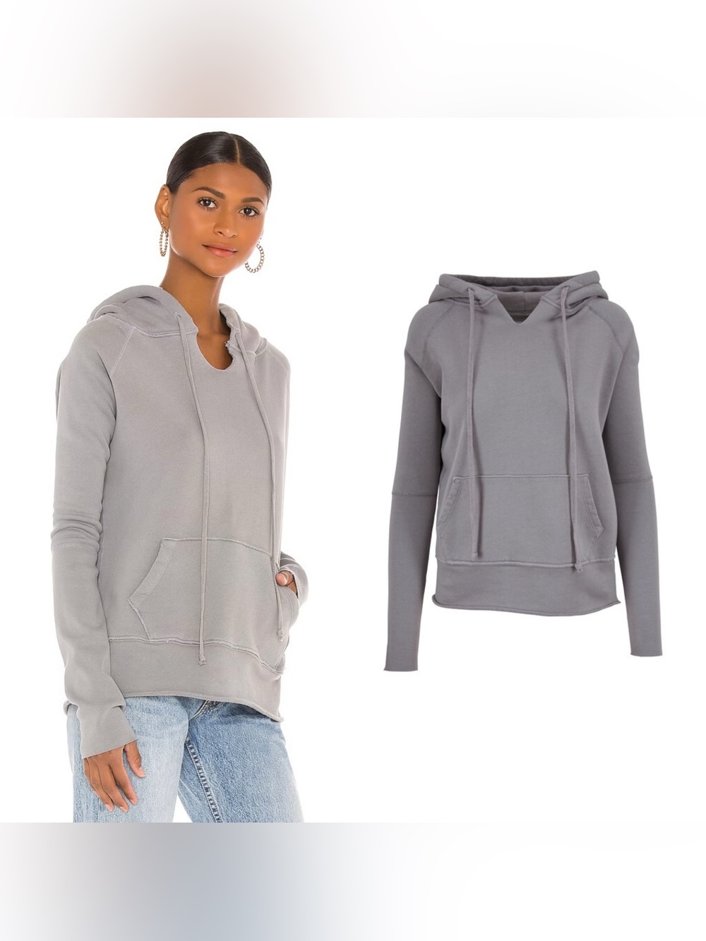 NILI Lotan Janie Hoodie in cloud grey